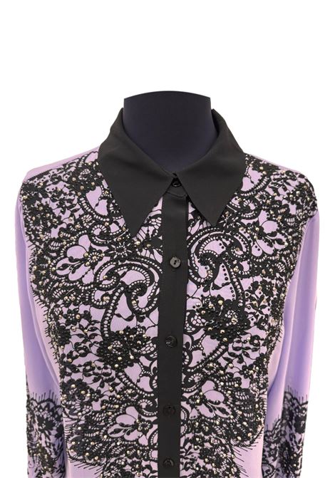 Chiffon shirt with contrasting print and appliqués GAI MATTIOLO | shirts | LV1021UNIC